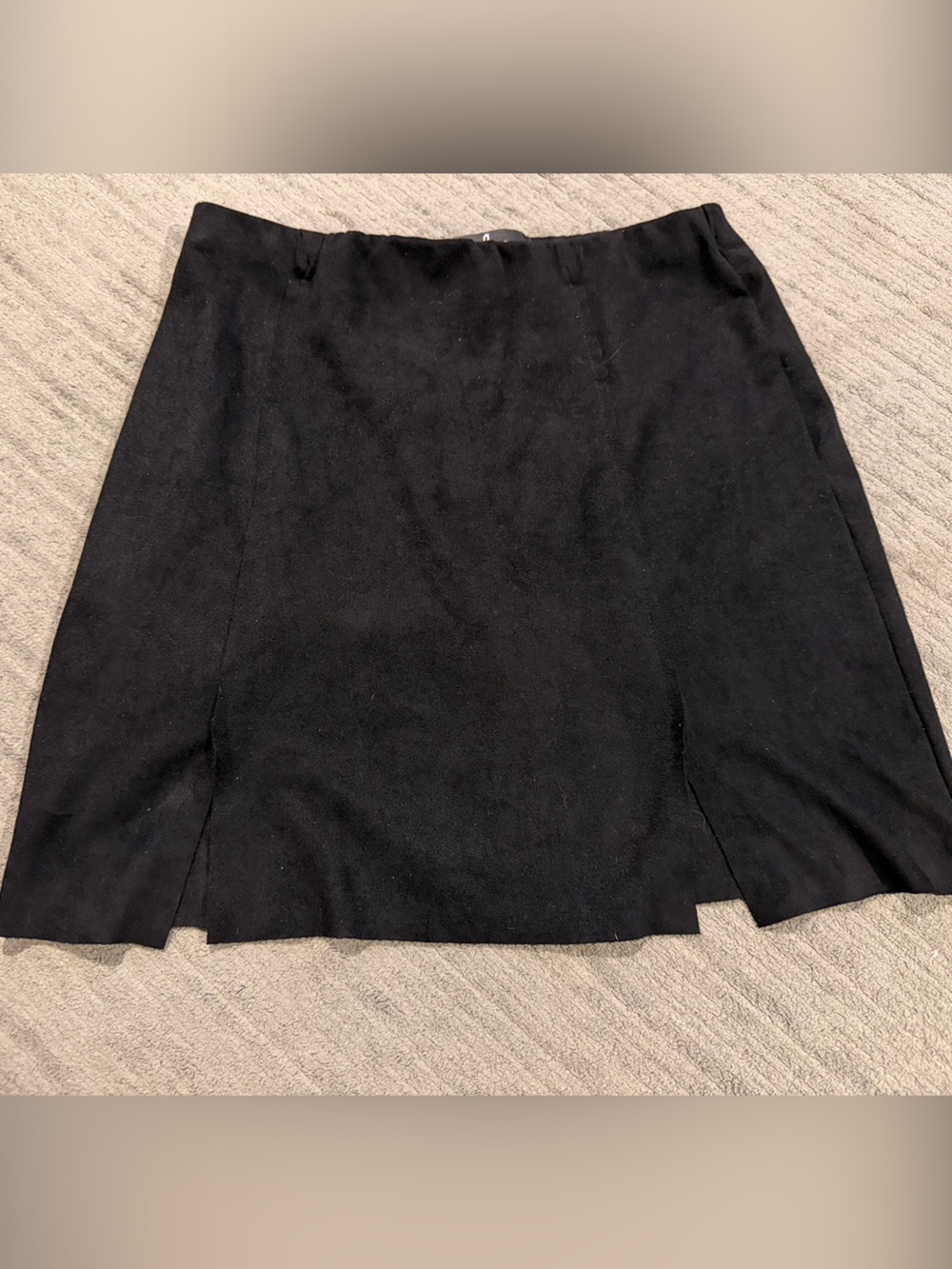 Classic Black Women's Suede Mini Skirt